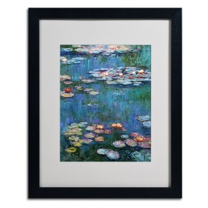 Trademark Fine Art -Claude Monet 'Waterlilies Classic' Matted Framed Art - 1 of 4