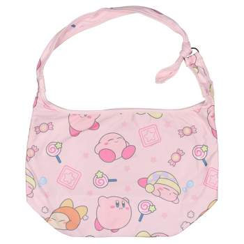 Kirby Pink Puffball Character And Snack Shoulder Crossbody Hobo Bag Pink