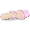 Allegra K Women's Rhinestone Strappy Square Toe Kitten Heel Slide Sandals - 4 of 4