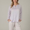 Anna-Kaci Lounge Women's Woven Pajama Set with Long Sleeve Button-Up Top Elastic Cuff Sleeves and Relaxed Gingham Print Lounge Pants - 4 of 4
