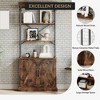 Tall Bookshelf with Doors， Wood & Metal Bookshelf with Storage Cabinet,for Living Room, Home Office， - 3 of 4