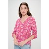 WEST K Women's Alexa Surplice V Neck Three Quarter Roll Tab Sleeve Stripe Blouse - 2 of 4