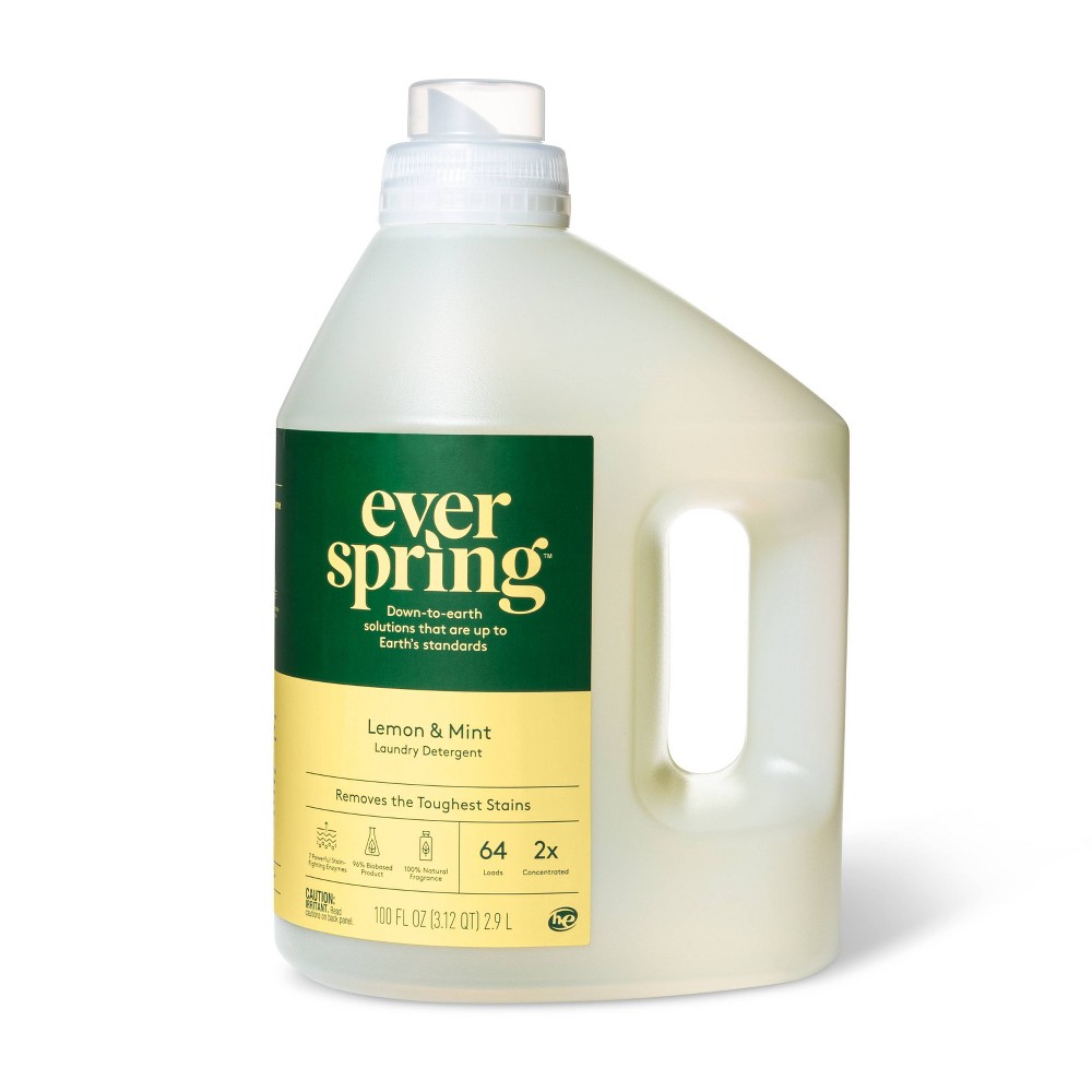 Laundry Detergent Lemon & Mint 100 fl oz Everspring