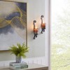 Danya B Vintage Black Wall Sconce Candle Holder Set (2) with Smoke Glass Hurricanes - 3 of 4