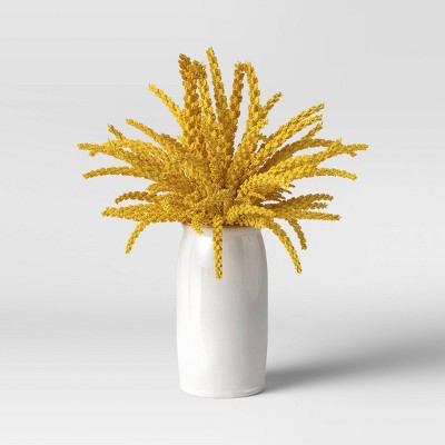 16.5" x 10" Artificial Goldenrod Plant Arrangement in Ceramic Pot Yellow - Threshold™