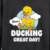 Women's - Instant Message - Ducking Great Day Lightweight French Terry Wide Neck Long Sleeve Graphic Shirt - 2 of 4