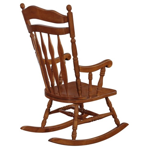 Aylin Solid Wood Windsor Rocking Accent Chair Medium Brown - Coaster ...