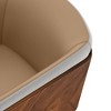 ARTPLAN Mid Century Modern Dining Chair Set of 2,Faux Leather Uphoolsted Accent Arm Chair,Walnut with Beech Feet for Dining Room/Home Office - 3 of 4