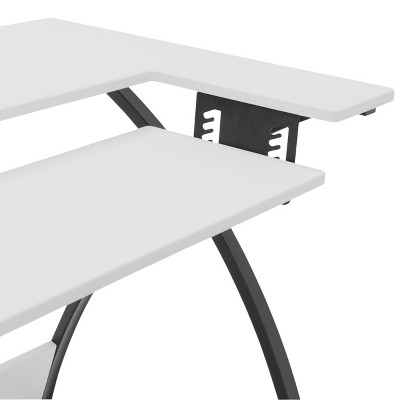 Comet Plus Adjustable Black and White Sewing Table with Storage