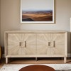 60'' Storage Cabinet with 4 Door,Heavy-Duty Antique Accent Cabinet with Adjustable Shelves - Leovsnove - 3 of 4