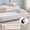 Twin Size Daybed with Trundle, Metal Sofa Bed Frame with Pull Out Trundle, Space Saving Platform Bed for Living Room Bedroom, Steel Slatted Support - 4 of 4