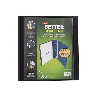 Staples 1.5" 3-Ring Better Binder Black (13394) 648821