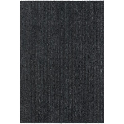 Handmade Black Braided Jute Rectangular Indoor Area Rug