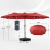 15ft Patio Umbrella with Solar Lights for Deck, Pool, Garden - 2 of 4