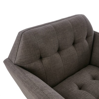 Charcoal Mid-Century Lounge Chair with Tapered Wood Legs