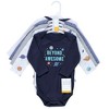 Hudson Baby Infant Boy Cotton Long-Sleeve Bodysuits, Space 5-Pack - image 2 of 4