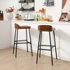 Tangkula Set of 2 Industrial 29" Bar Stool Bar Height Saddle Seat Kitchen Stool Low Back - 2 of 4