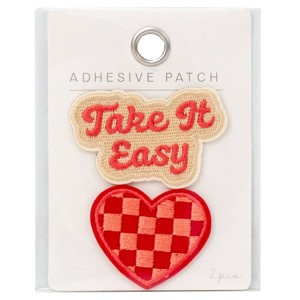 Take it Easy Checkered Heart Adhesive Patch - Horizon Group - 1 of 4