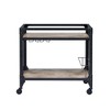 NicBex Mobile Kitchen Island Cart Metal Frame Kitchen Carts on Wheels with Storage, 2-Tier Shelves and Bottles Rack for Kitchen, Black - 4 of 4