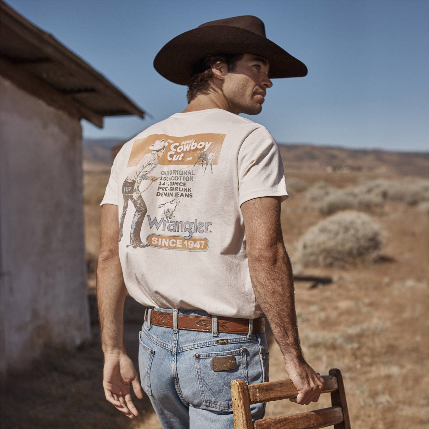 Мужская футболка Wrangler Cowboy Cut Graphic T-Shirt - White, цвет: Белый — фото 7