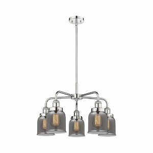 Bell - 5 Light Stem Hung Chandelier In Art Deco Style-14.75 Inches Tall and 23 Inches Wide - 1 of 1