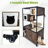 Cat Litter Box Enclosure, Hidden Litter Box Cabinet Furniture with Condo, Hammock, Scratching Mat and Post, Indoor Cat House with Storage Shelves - 2 of 4