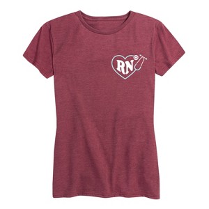 Women's - Instant Message - RN Heart Stethoscope Short Sleeve Graphic T-Shirt - 1 of 4