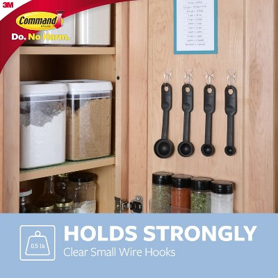 Command Clear Small Adhesive Wire Hooks with Strips