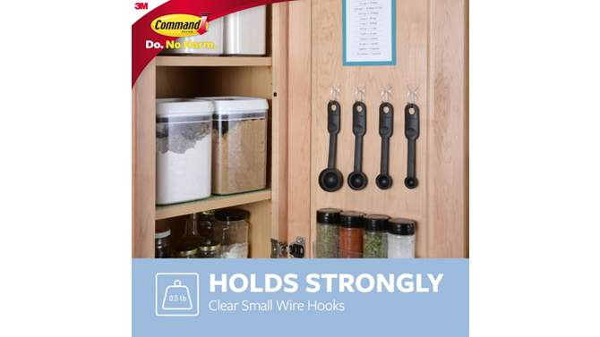 Command Small Sized Wire Hooks (4 Hooks/5 Strips) - Clear, 2 of 12, play video