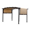 VYNXARIA 12*9Ft Outdoor Pergola Patio Gazebo,Retractable Shade Canopy,Steel Frame Grape Gazebo,Sunshelter Pergola for Gardens,Terraces,Backyard,Beige - 3 of 4