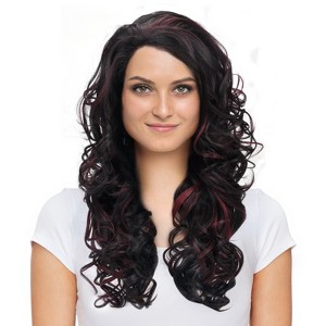 Synthetic Lace Front Curly Wig for Women, Medium Length Natural Looking Wave Hair Wigs - 1 of 4