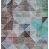 Silver Blue And Purple Geometric Washable Indoor Outdoor Area Rug - 4 of 4
