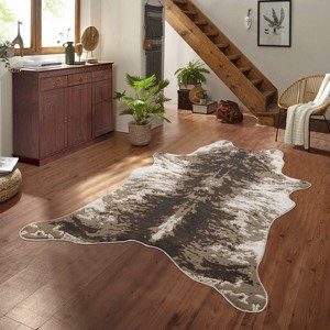 GDFStudio SierraRidge 5' x 7' Western Cowhide-Style Irregular Area Rug - 1 of 4