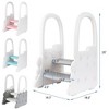 2 Step Toddler Step Stool for Bathroom Sink, Toddler Nursery Stools for Bathroom Sink, Toilet Potty Training, Kitchen Helper, Grey - 2 of 4