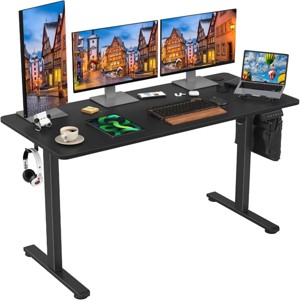 SEVOBAL Desks Adjustable Height Standing Desk with Splice Board, Comfortable and Relaxing Home Office Desk for Officer, Student, Black, 24"*55"*27.5" - 1 of 4