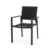 2 Pieces Patio Dining Chairs, Aluminum Frame Stackable Patio Chair with Armrest, Outdoor Weather-Resistant Armchair for Backyard Deck Lawn Black - 3 of 4