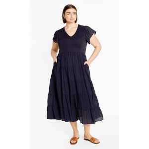 Women's Plus Size Marli Dress - navy | CITY CHIC - 1 of 4