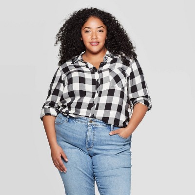 buffalo plaid shirt womens plus