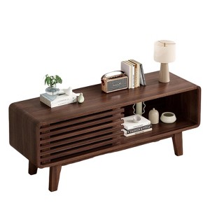 Fontoi TV Stands and Consoles, Mid-Century Modern TV Stand, Entertainment Center with Storage for Living Room Bedroom, Brown, 14.2"*17.8"*46" - 1 of 4