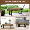 VYNXARIA Rustic Wood Effect Concrete Garden Bench with Metal Legs - Versatile Indoor & Outdoor Seating - 4 of 4