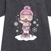 Girls' - Lol Surprise! - Snowbunny And Snowflakes Graphic Short Sleeve Fleece Dress - 2 of 3