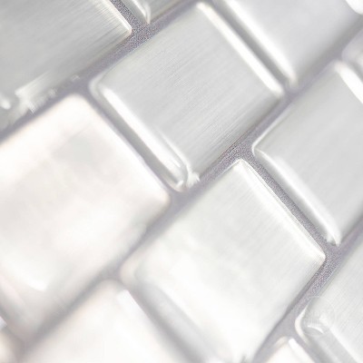 Metallic Gray Self-Adhesive 3D Peel and Stick Backsplash Tiles