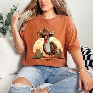 Simply Sage Market Turkey Bird Western Garment Dyed Tee - 1 of 4