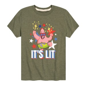Boys' - SpongeBob SquarePants - Lit Fireworks Patrick Short Sleeve Graphic T-Shirt - 1 of 4