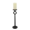 Sagebrook Home 17" Metal Candle Holder - Contemporary Black Aluminum Narrow Candle Holder for Home, Office, Event Decor - Centerpiece Candle Decor - 2 of 4