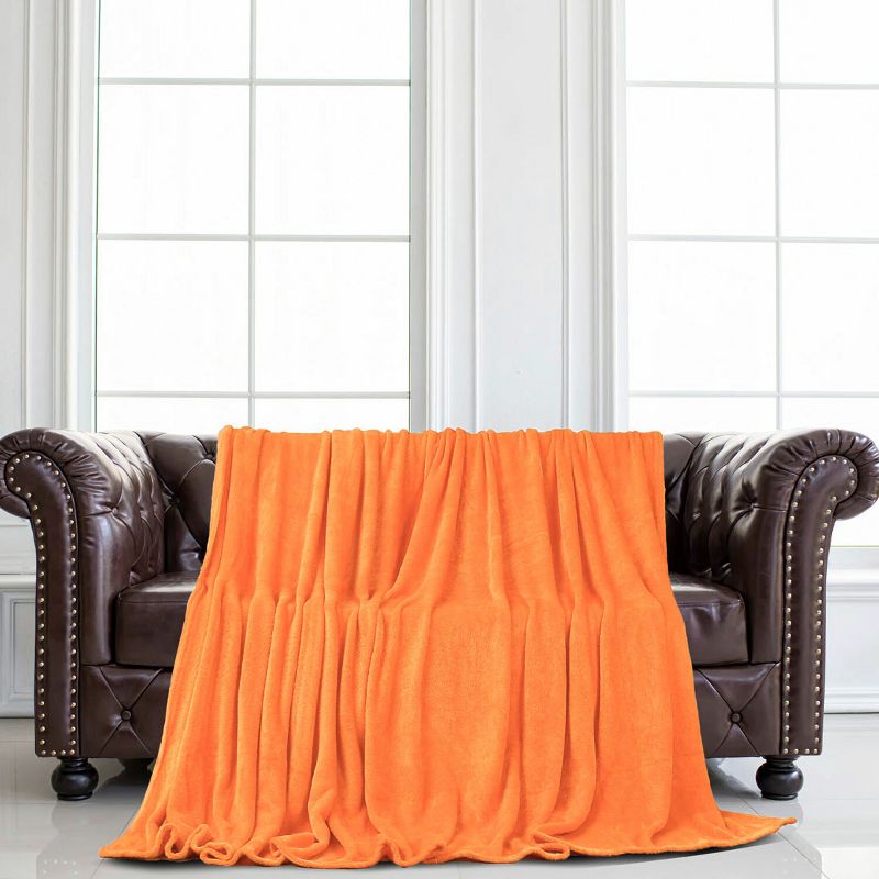PiccoCasa 100% Polyester Soft Warm Fleece Plain Plush Bed Blankets 1 Pc, 4 of 9