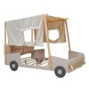TIRAMISUBEST Wood Twin/Full Size Car Bed with Pillow, Ceiling Cloth and LED Light, Modern Platform Bed with Magazine Holder - 4 of 4