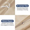 Extra Soft Queen Duvet Cover Set 90x90 with 2 Pillow Shams - Hotel Luxury, Easy Care, Fade Free, Zipper Ties - Cream - 4 of 4