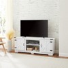 Modern Farmhouse TV Media Stand, Large Barn Inspired Home Entertainment Console, for TV Up to 70'', with Open Shelves and Closed Cabinets, White - 2 of 4