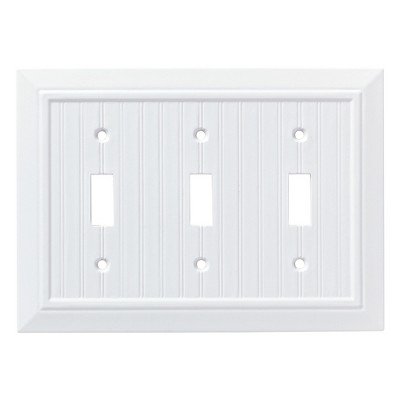 Franklin Brass Classic Beadboard Triple Switch Wall Plate White